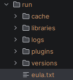 Run directory with eula.txt